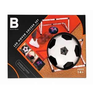 Black Series LED Hover Soccer Set Motorized Disc 2 Goals Indoor Game Night Play